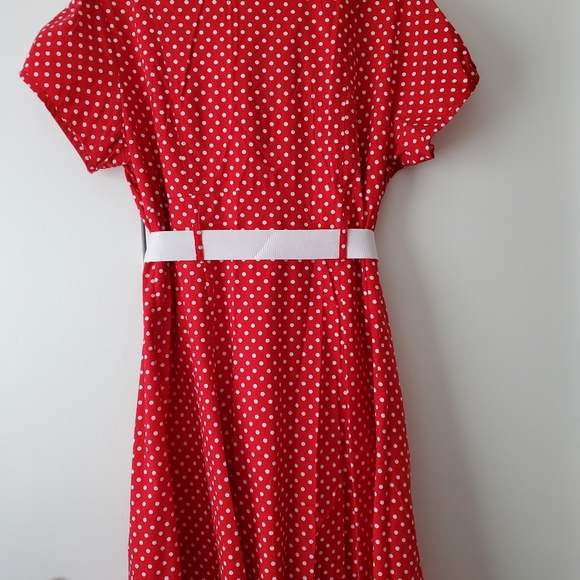 Red cotton polka dot dress large extra large - Picture 2 of 2